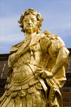 Historic Naval Dockyard Gilded statue of King George III dressed as Roman Emperor. Photo : Paul