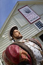 Historic Naval Dockyard Statue of Tudor King Henry VIII outside the Mary Rose Museum of his