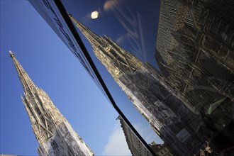 Stephansdom Cathedral and its reflection in a shop window. Photo: Bennett Dean