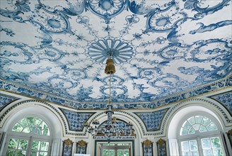 Nymphenburg Palace the Pagodenburg. Interior of elegant pavilion for royal relaxation with over