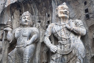Tang Dynasty Carved statues Fengxian Temple Longmen Grottoes and Caves. Photo : Mel Longhurst
