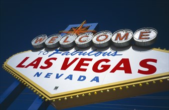USA, Nevada, Las Vegas, Welcome to Fabulous Las Vegas Nevada sign. 
Photo : Stephen Rafferty