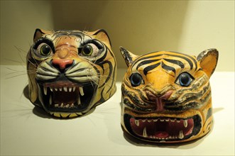 Mexico, Bajio, Zacatecas, Cat masks in the Museo Rafael Coronel. 
Photo : Nick Bonetti
