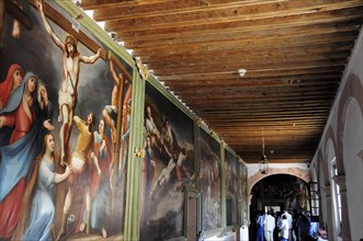 Mexico, Bajio, Zacatecas, Paintings of the Stations of the Cross in the Monastery Museum of