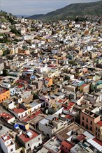 Mexico, Bajio, Zacatecas, View over the city rooftops from cable car. 
Photo : Nick Bonetti