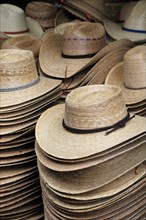 Mexico, Michoacan, Patzcuaro, Hats for sale in the market. 
Photo : Nick Bonetti