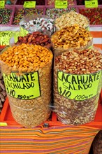 Mexico, Oaxaca, Peanuts for sale in the market. 
Photo : Nick Bonetti