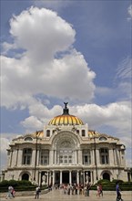 Mexico, Federal District, Mexico City, Palacio de Bellas Arte exterior facade of Art Nouveau