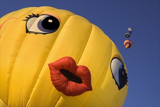 USA, New Mexico, Albuquerque, Annual balloon fiesta colourful hot air balloons. 
Photo : Hugh