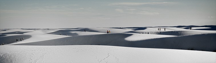 USA, New Mexico, Otero County, White Sands National Monunment. Landscape of white sand dunes with