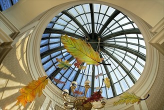 USA, Nevada, Las Vegas, The Strip interior roof detail of the Bellagio hotel conservatory. 
Photo