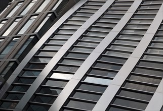 Japan, Honshu, Tokyo, Ginza. Detail of the facade of the new DeBeers Building with distictive