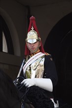 England, London, Westminster Whitehall Horse Guards Parade member of the Household Cavalry on