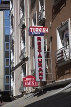Turkey, Istanbul, Sirkeci restaurant sign. 
Photo : Stephen Rafferty