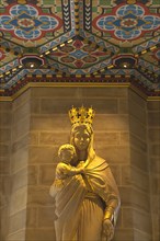 England, West Sussex, Shoreham-by-Sea, Lancing College Chapel interior statue of the Virgin Mary