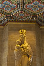 England, West Sussex, Shoreham-by-Sea, Lancing College Chapel interior statue of the Virgin Mary