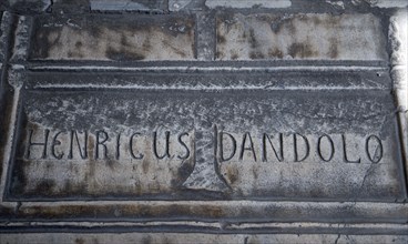 Turkey, Istanbul, Sultanahmet Haghia Sophia tomb of Enrico Dandolo the 41st Doge of Venice who