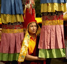 Buddhist Monk in a Losar ceremony, Sikkim, India