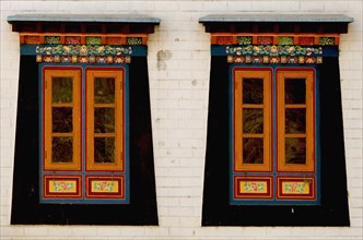 ART IN BUDDHIST MONASTERIES OF SIKKIM INDIA - HAND CRAFTED AND PAINTED WINDOWS