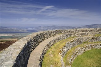 Ireland, County Donegal, Grianan, Grianan of Aileach ring fort circa 1000AD overlooking Inishowen.