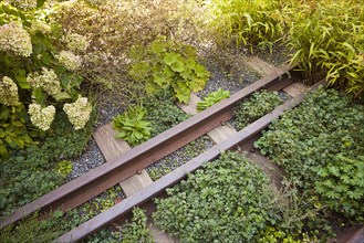 USA, New York, Manhattan, West Side High Line a section of the original rail line preserved on the
