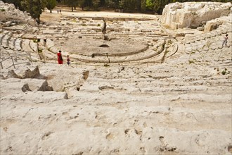 Italy, Sicily, Syracuse, Neapolis Archaeological Park Greek Amphitheatre. 
Photo : Mel Longhurst