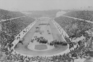 Greece, Attica, Athens, Opening ceremony of the 1896 Games of the I Olympiad in the Panathinaiko