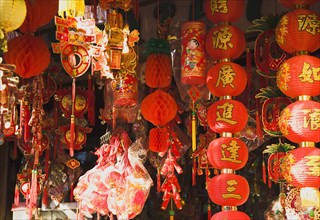 Shop selling Lanterns and Decorations for Chinese New Year.
