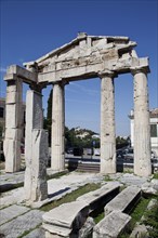 Ancient Greek ruins at Monastiraki just bellow Acropolis at Thiseio.