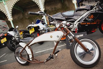 push bike made to look like motorcycle dragster.