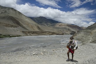 Nepalese returns from a worship at the Upper Mustang region.