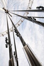 Looking up at the London Eye.