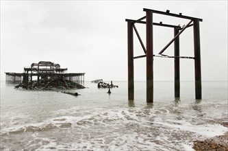 Ruined shell of the West Pier.