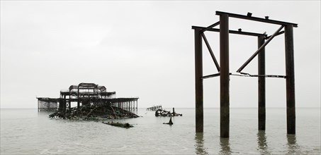 Ruined shell of the West Pier.