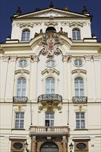 Hradcany Square Archbishop's Palace facade.