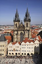 Old Town Square Tyn Church from Old Town Hall Tower.