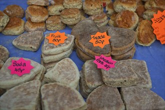 St Georges Market local fresh bread varieties on sale.