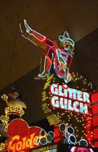 Neon Glitter Gulch Girl on Fremont Street.