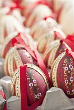 Hand-painted and hand decorated egg shells to celebrate Easter at the Old Vienna Easter Market at the Freyung.
