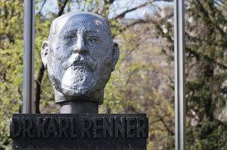 Bust of Dr Karl Renner an Austrian politician acknowledged as the father of the republic having lead the first government in 1918 and as president of the second republic in 1945.