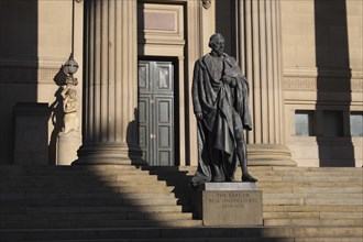 St Johns Hall Statue of Benjamin Disraeli on the steps of City Hall.
