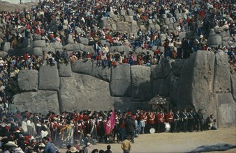 Peru, Cusco, Sacsayhuaman, Inti Raymi the Inca Festival of the Winter solstice held on June 24.