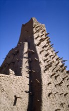 Mali, Timbuktu, Exterior detail of the Sankore Mosques built from mud. Photo : Jonathan Hope