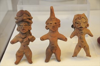 Mexico, Puebla, Cholula archaeological site museum small clay figures. Photo : Nick Bonetti