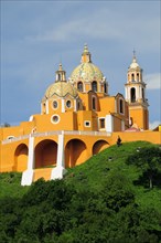 Mexico, Puebla, Cholula, Church of Neustra Senor de los Remedios or Our Lady of Remedios on wooded