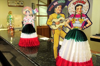 Mexico, Nuevo Leon, Monterey, Mexican Independence Day decorations. Photo : Nick Bonetti