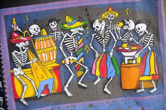 Mexico, Oaxaca, Decorations for Dia de los Muertos or Day of the Dead festivities. Photo : Nick