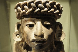 Mexico, Federal District, Mexico City, Museo Nacional de Antropologia Stone carving of snake