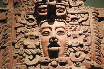 Mexico, Federal District, Mexico City, Museo Nacional Antropologia Detail of frieze fragment