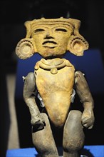 Mexico, Anahuac, Teotihuacan, Anthropomorphic ceramic representation on display in the site Museum.